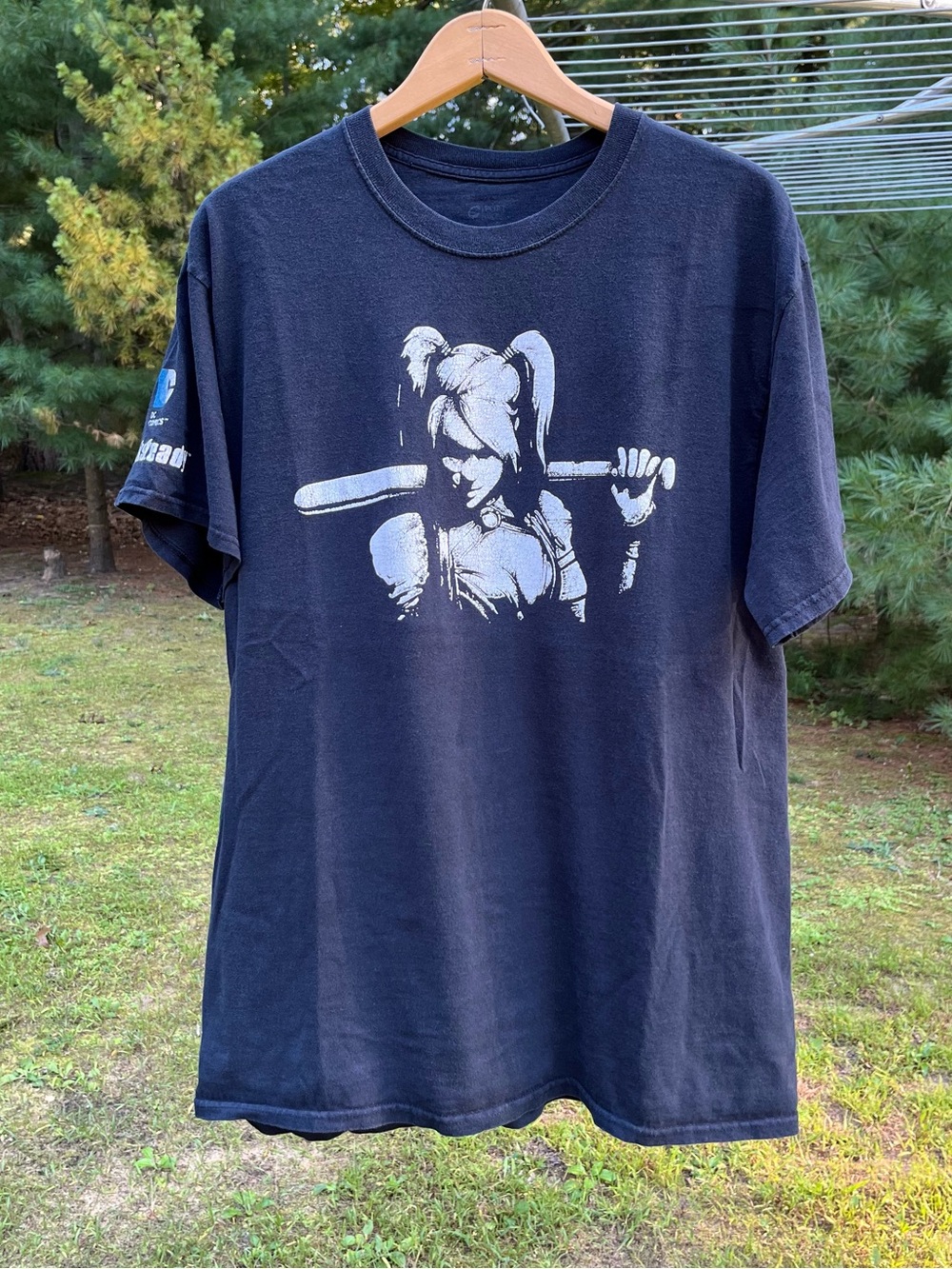 Y2K DC Comics Arkham Knight Harley Quinn Video Game T-Shirt Merch Black Batman